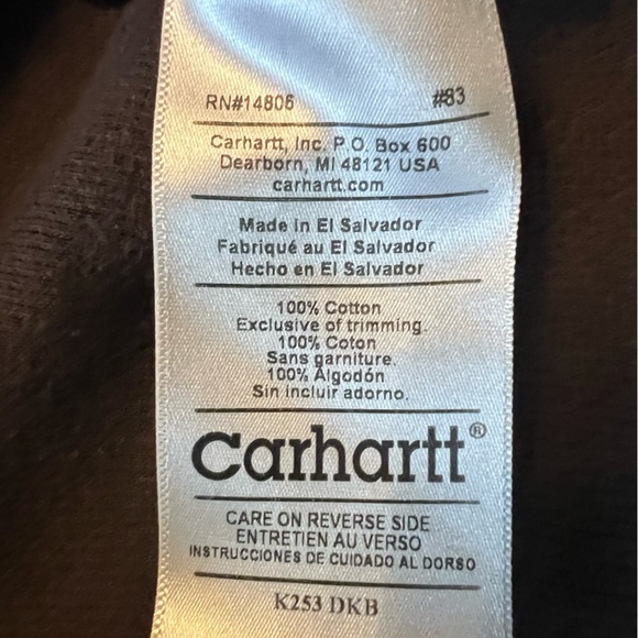 Carhartt Vintage Brown Thermal Textured Knit Script Graphic Crewneck Size XXL - Picture 6 of 8